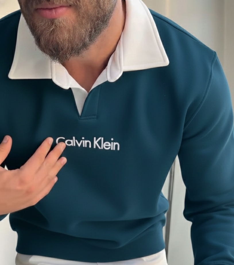 Calvin Klein Edition: The Smart-Casual Contrast Collar Sweatshirt