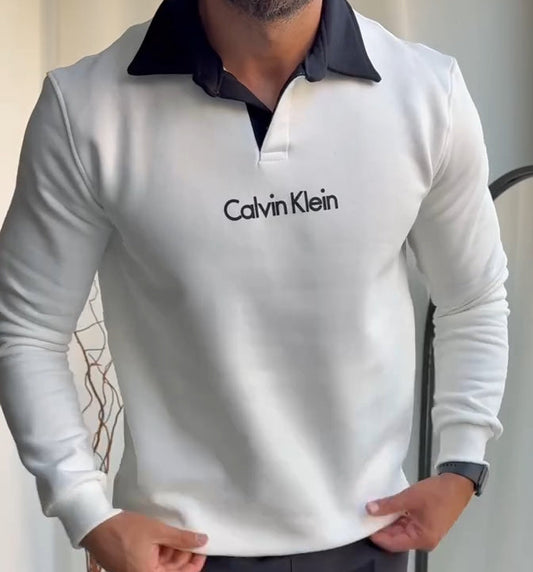 Calvin Klein Edition: The Smart-Casual Contrast Collar Sweatshirt
